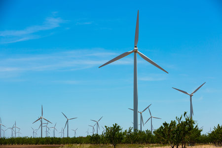Image of wind power plants near the town of La Muela, Spain