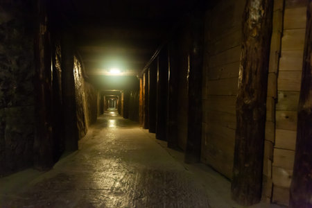 Old tunnel in mountain mine