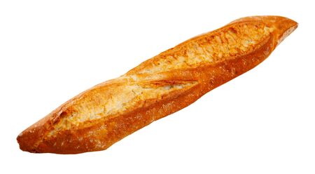 Traditional french baguette. Isolated over white backgroundの写真素材