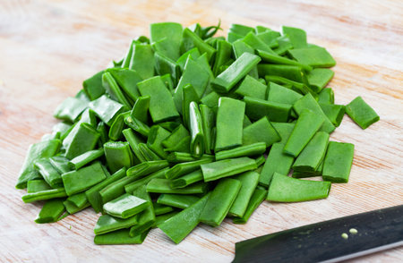 Sliced green helda beans