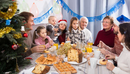 Family are talking to each otherの写真素材