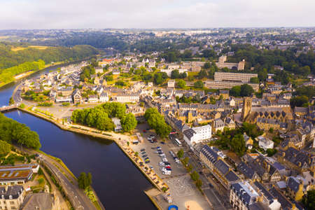 Top view of the city of Lannion. Franceの写真素材