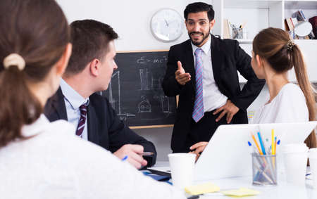 Businessman doing presentationの写真素材