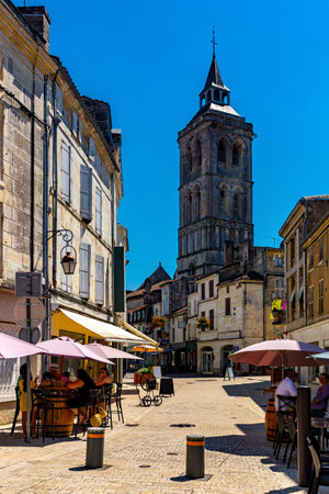 Houses and streets of Cognac town, France