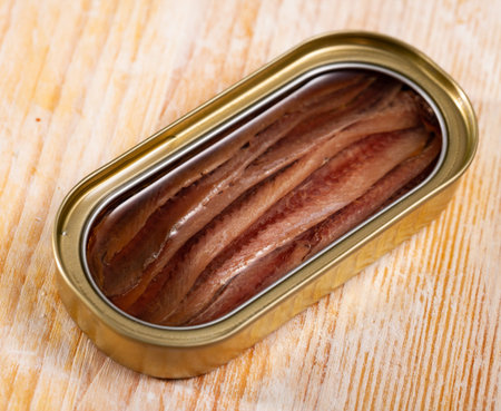 Canned anchovy fillet in oil