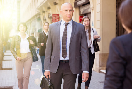Portrait of confident man in business suitの写真素材