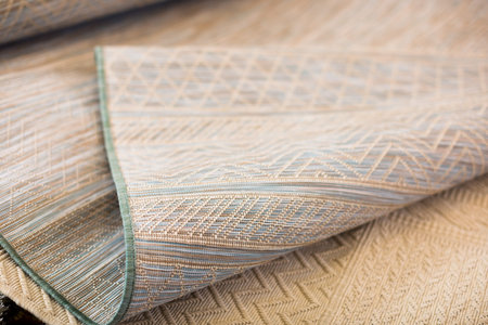 diversity of straw carpets in the store