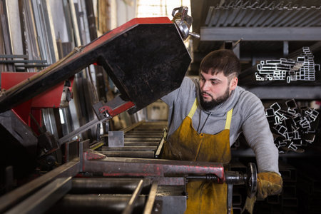 Professional man worker during work in workshop
