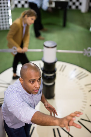 Quest player is looking for a key to exit roomの写真素材