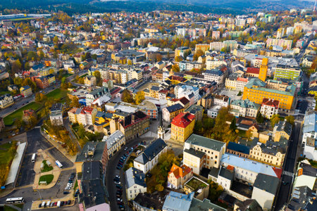 Aerial view of Jablonec nad Nisou, Czech Republic