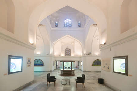 Istanbul, Turkey - January 01, 2021: Interiors and exhibits of the Tiled Pavilion of the Archaeological Museumのeditorial素材