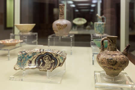 Istanbul, Turkey - January 01, 2021: Interiors and exhibits of the Tiled Pavilion of the Archaeological Museumのeditorial素材