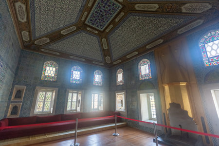Interior of ancient Topkapi Palace, Istanbul, Turkeyのeditorial素材