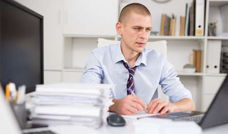 Portrait of manager dressed in the shirtの写真素材