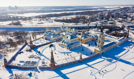 Winter view of the Epiphany Staro-Golutvina monastery in Kolomnaの写真素材