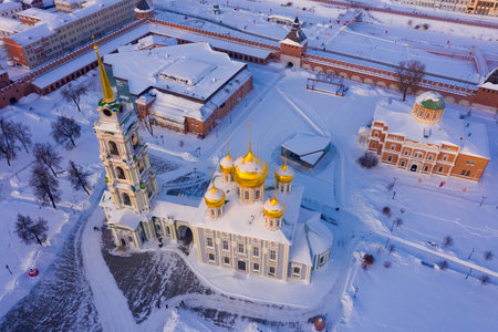 Top view of Tula Kremlin and Epiphany Cathedral