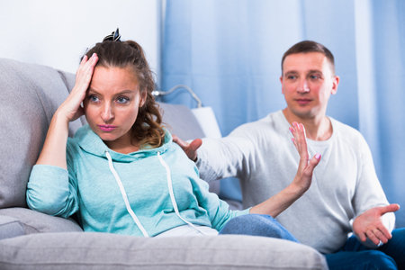 Couple arguing at home