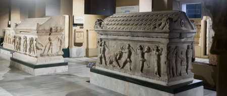 Istanbul, Turkey - January 01, 2021: Exposition of Istanbul archaeological museum. Istanbulのeditorial素材
