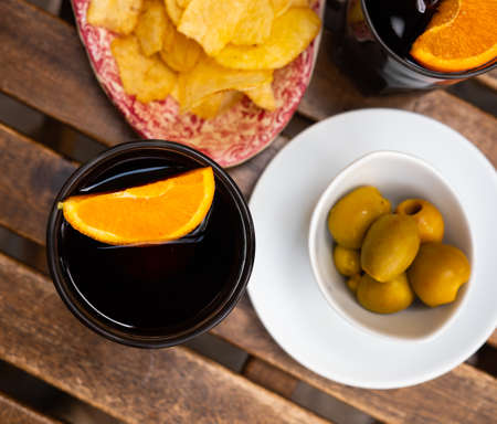 Traditional spanish appetizer Vermouthの写真素材