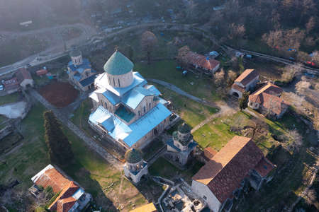 Aerial view of Gelati monastery near Kutaisi, Georgiaの写真素材