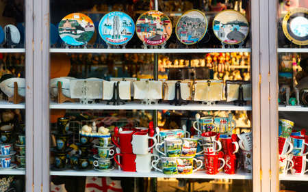 Variety of Georgian souvenirs displayed for saleのeditorial素材
