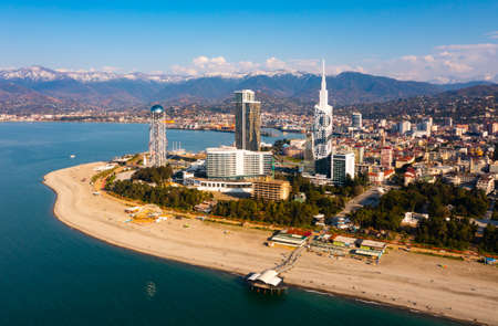 Batumi, Georgia - April 04, 2021: Skyline of Batumi. Capital of Adjara, Georgiaのeditorial素材