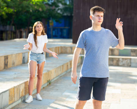 A couple is having an arguementの写真素材