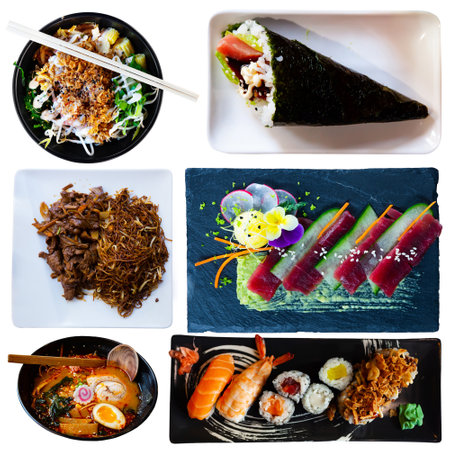 Collection of Japanese mealsの写真素材