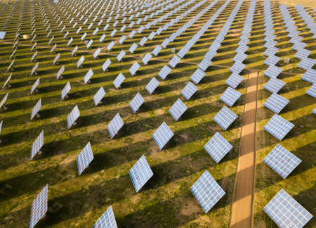 Solar panels. Solar farms aerial photoの写真素材