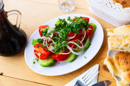 Delicious vegetable saladの写真素材