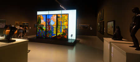 BARCELONA, SPAIN - JULY 10, 2021: Interior of the Art Nouveau halls in MNACのeditorial素材