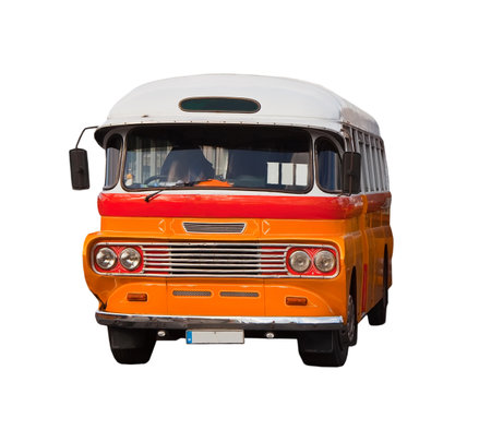 Yellow old style busの写真素材