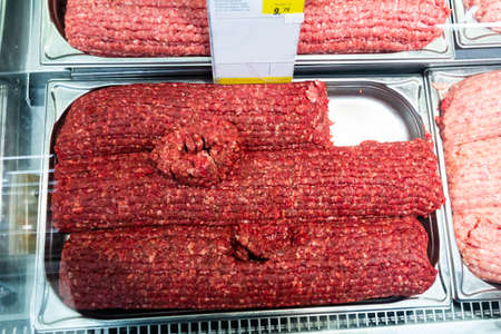 Cooking ingredients, raw minced meatの写真素材