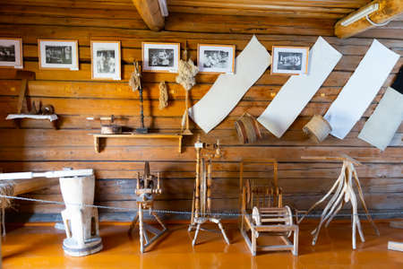 Clothes pavilion in Mari Ethnographic Open-Air Museumのeditorial素材