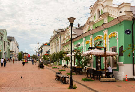 Tryokhsvyatskaya Street in Tver, Russiaのeditorial素材