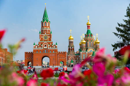 Tower and Cathedral in Yoshkar-Ola, Russiaのeditorial素材