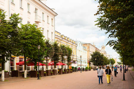Tryokhsvyatskaya Street in summertimeのeditorial素材