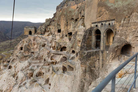 View of the historic cave city and the monastery complex of Vardziaの写真素材