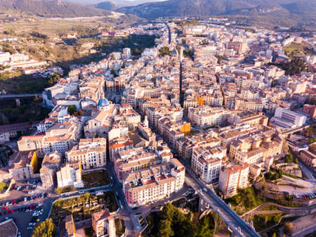 Aerial view of Alcoi cityscapeの写真素材