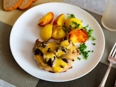 Popular Russian dish is merchant way meatの写真素材