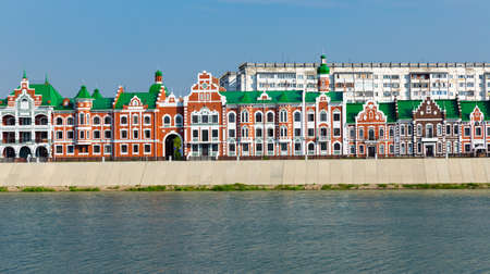 Picturesque Bruges embankment in city of Yoshkar Ola. Russiaの写真素材