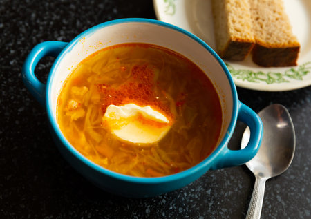 National Russian dish is cabbage soup