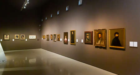 Paintings exhibition in national museum of Catalan visual artのeditorial素材