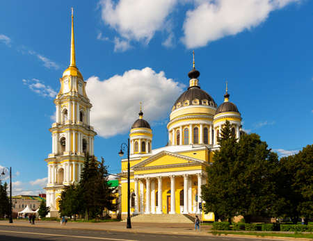 Spaso-Preobrazhensky Cathedral in provincial town of Rybinsk. Russiaの写真素材