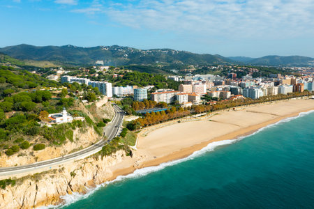 Birds eye view of Calella, Spain