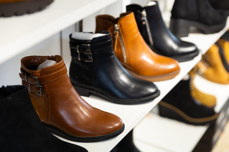 Showcase with casual stylish shoes