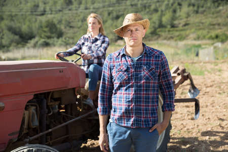 Man gardener at smallholdingの写真素材