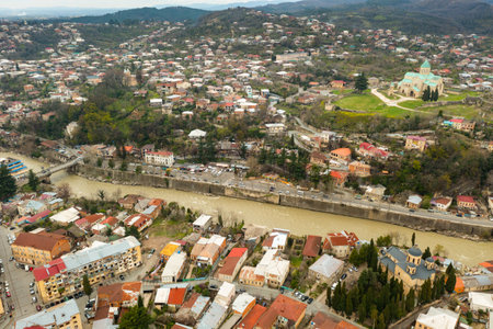 View from drone of Georgian town Kutaisiの写真素材