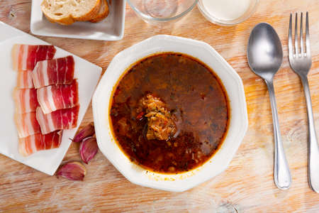 Traditional dish of Slavic cuisine Borschの写真素材