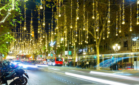 Streets of Barcelona in christmas time